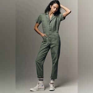 Pistola Grover Short Sleeve Field Jumpsuit Size Medium Green Colonel Color